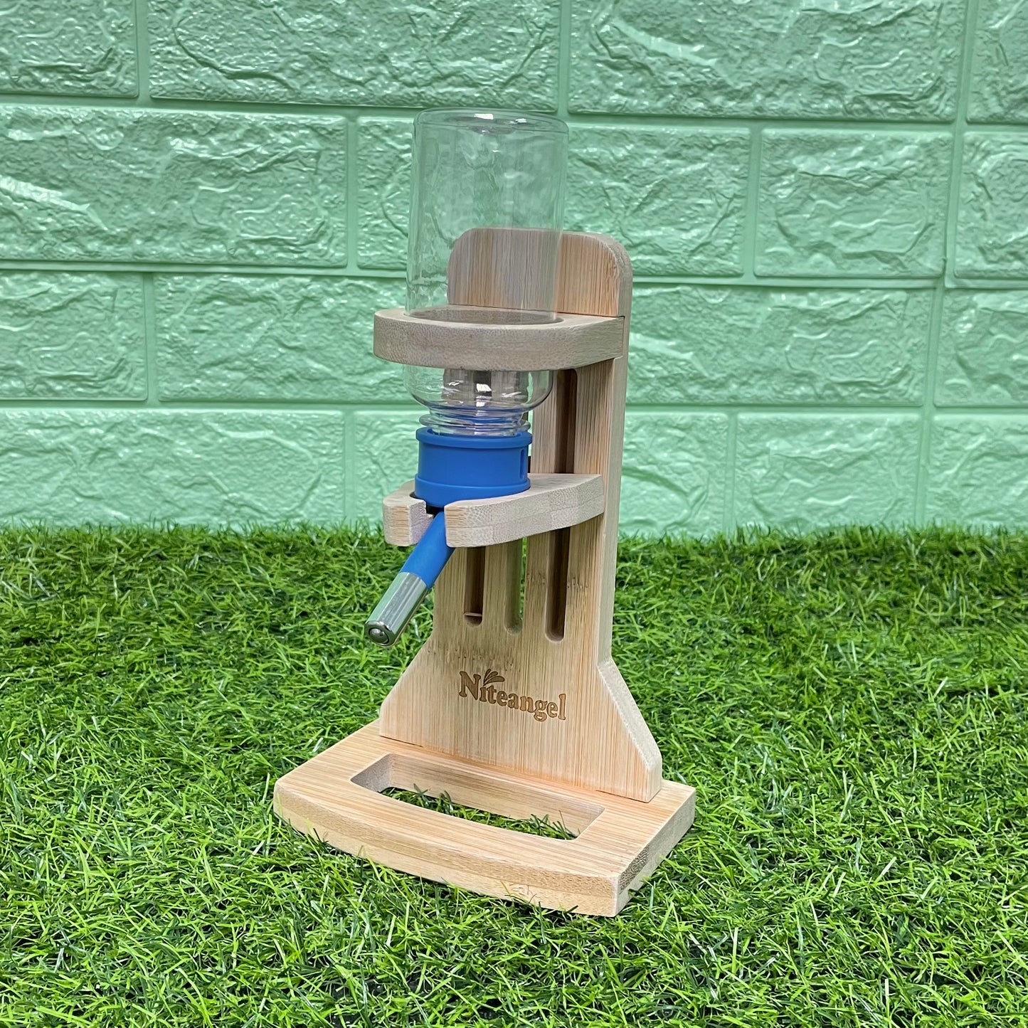 小動物倉鼠雙鋼珠飲水器120ml(連竹製直立式水樽架)